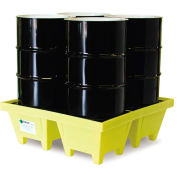 ENPAC® 5001-YE-D 4-Drum Poly-Spillpallet™ avec vidange - Cap 6000 lb.