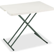 Table pliante en plastique à hauteur réglable Interion®, 20 « x 30 », Blanc