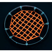 Filet US 3'Dia Round Hatch Net, High Vis Orange Web, Supports en acier inoxydable à placement libre, Snap Hooks