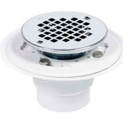 Oatey 42394 2" Or 3" PVC Drain With Square SS Screw-Tite Strainer and Chrome Plated Brass Barrel - Pkg Qty 12