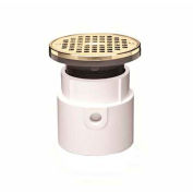 Oatey 72137 Drain de généraliste réglable PVC 3" ou 4" avec anneau de grille & ronde en laiton 6"