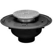 Oatey 74214 4" PVC réglable Commercial nettoyage avec 6" monter en laiton couverture & rond haut
