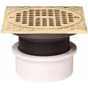 Oatey 82047 Drain de généraliste réglable ABS 3" ou 4" avec 5" laiton grille & Square Ring