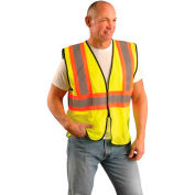 OccuNomix Value Mesh Two Tone Hi-Vis Vest, Class 2, Hi-Vis Yellow, L/ XL, ECO-GC2T-YL/XL