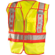 OccuNomix Premium Solid Public Safety Fire Vest Hi-Vis Yellow, XL/2XL, LUX-PSF-YXL/2