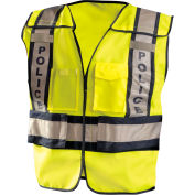 OccuNomix Premium Solid Public Safety Police Vest Hi-Vis Yellow, M/L, LUX-PSP-YM/L