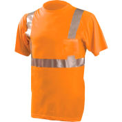 OccuNomix Standard Wicking T-Shirt W/ Pocket, Class 2, ANSI, Hi-Vis Orange, XL, LUX-SSETP2-OXL