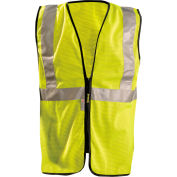 OccuNomix Premium Mesh Standard Vest w/Zipper, Class 2, Hi-Vis Yellow, XL, LUX-SSGZC-YXL