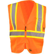 Occunomix TSE-IM2TZ-O3X Self Extinguishing Standard Vest, Class 2, Two Tone, Orange/Yellow, 3XL