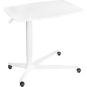 Seville Classics Airlift® Overbed Medical Pneumatic Adjustable Table, White