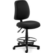 OFM Posture Series Armless Swivel Task Chair with Drafting Kit, Fabric, Mid-Back, in Black