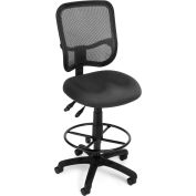 BCI confort série ergonomique en Mesh tâche sans bras pivotant avec Kit de rédaction, milieu dos, gris