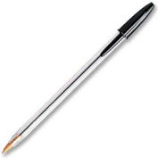 BIC® Cristal stylo Stick, moyen, clair Canon, encre noire, douzaine