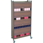 Omnimed® Standard Vertical Cabinet Chart Rack with Locking Panel, 32 Binder Capacity, Lt. Gray