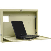 Omnimed® Turntable Laptop Wall Desk, Key Lock, Light Gray