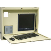 Omnimed® Compact Informatics Wall Desk, Key Lock, Light Gray