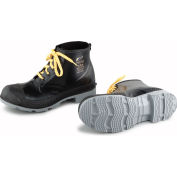 Botte OnGuard hommes, 6" tressé noir embout acier semelle W/tasseaux, PVC, taille 9