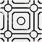 Achim Retro Auto Adhesive Vinyl Floor Tile 12 » x 12 », Blanc/Noir, Pack de 20