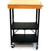 Origami îlot de cuisine pliable RBT-03 chariot, 23 "x 16" plateau, noir