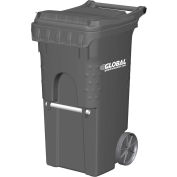 Global Industrial™ Mobile Trash Container, 35 Gallon Gray