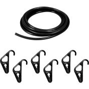 The Better Bungee™ KIT Bungee BBR1014BK - 10 pi x 1/4 » Cordons - 6 Crochets réglables - Noir, qté par paquet : 2