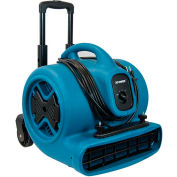 XPOWER Stackable Air Mover With Telescopic Handle & Wheels, 3 Speed, 1/2 HP, 2800 CFM