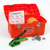 Pac Strapping Cord Kit w/ Tensioner/Buckles/Windlass & Case, 250'L x 3/4" Strap Width Coil, Orange