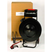Pac Strapping Steel Kit w/ Tensioner/Sealer/Cutter & Cart, 1961'L x 3/4" Width Strap Coil, Black