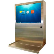 Enceintes PC Defender ordinateur & boîtier moniteur, 24" W x 6-1/2 « D x 30 » H, acier inoxydable