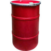 US Roto Molding 55 Gallon Plastic Drum SS-OH-55 - Open Head with Bung Cover - Lever Lock - Red