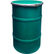 US Roto Molding 55 Gallon Plastic Drum SS-OH-55 - Open Head with Plain Lid - Bolt Ring - Green