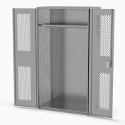 Penco® Patriot Encadré TA-50 Casier, Porte Perforée,Côtés Élargis,42"x24"x78 »,Gris,Non assemblé