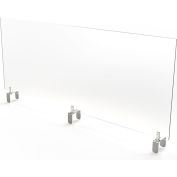 Extension de partition de Gand 48"W x 24"H, Thermoplastique givré w/ Pince attachée