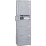 Penco® 9 Door Folded Garment Locker w/ Cam Lock, 24"W x 16"D x 80"H, Gray