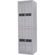 Penco® 8 Dr Hanging Garment Locker W/Combo Lock,23-15/16"Wx 21-7/16"Dx80-13/16"W,Gray,Assembled