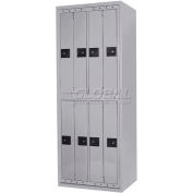 Penco® 8 Door Hanging Garment Locker W/Cam Lock, 30-19/32"Wx21-7/16"Wx80-13/16"H,Gray,Assembled