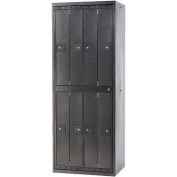 Penco® 8 Door Hanging Garment Locker, Cam Lock, 30-19/32"Wx21-7/16"Dx80-13/16"H, Silver