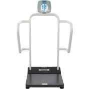 Health O Meter 1100KL Échelle bariatrique numérique 1000 x0,2lb/454 x 0,1kg w/ Rails & Wheels
