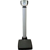 Health O Meter 599KL Échelle numérique du médecin 600 x 0,2lb/272 x 0,1kg, Niveau des yeux w/ Roues