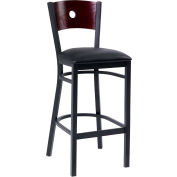 Tabouret de Bar de cercle-dos acajou 17-1/2" W X 17 « D X 42 » H - noir, qté par paquet : 2
