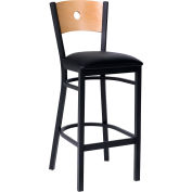 Tabouret de Bar de cercle-dos naturelles 17-1/2" W X 17 « D X 42 » H - noir, qté par paquet : 2