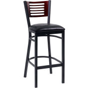 Tabouret Slat-dos acajou 5 17-1/2" W X 17 « D X 42 » H - noir, qté par paquet : 2