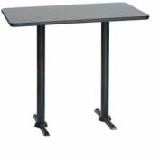 Premier Hospitality Rectangular Bar Table with T-Base 30"W x 48"D x 42"H - Graphite Nebula