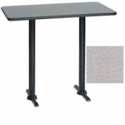 Premier Hospitality Rectangular Bar Table with T-Base 30"W x 48"D x 42"H - Gray Nebula