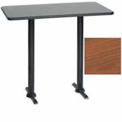 Premier Hospitality Rectangular Bar Table with T-Base 30"W x 48"D x 42"H - Wild Cherry