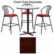 Premier Hospitality Round Bar Table w/ X-Base 42"W x 42"D x 42"H - Figured Mahogany