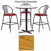 Premier Hospitality Round Bar Table w/ X-Base 42"W x 42"D x 42"H - Medium Oak