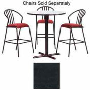 Premier Hospitality Round Bar Table w/ X-Base 48"W x 48"D x 42"H - Graphite Nebula