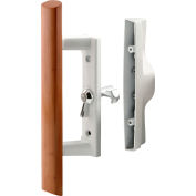 Prime-Line® porte coulissante poignée Set, manche en bois, blanc moulé sous pression, C 1194