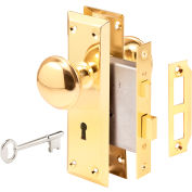 Prime-Line® Brass-Plated Victorian Style Keyed Mortise Entry Lock Set, E 2293